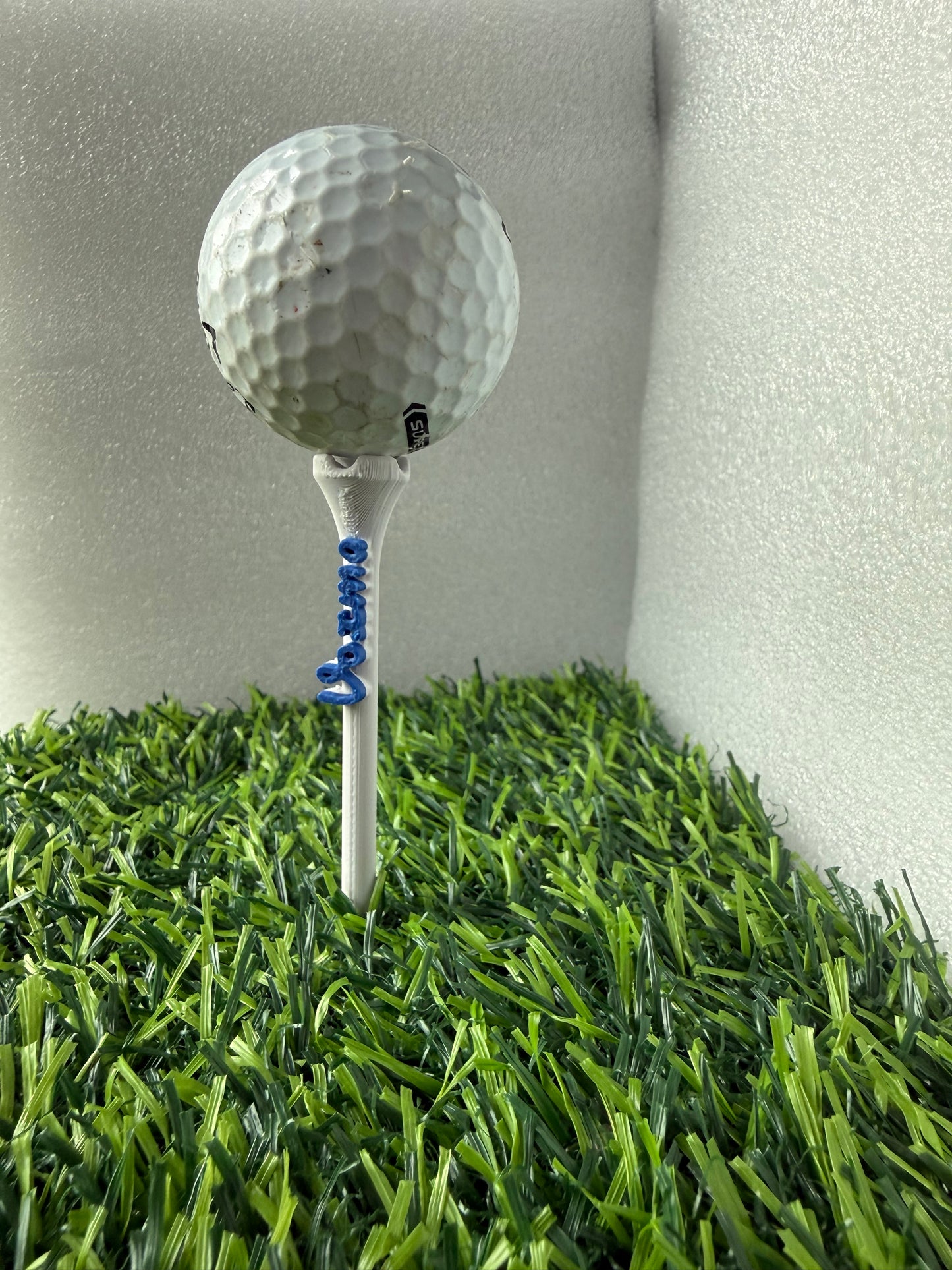 Raised Text Personalized Golf Tee, 3.25” Custom Two Color